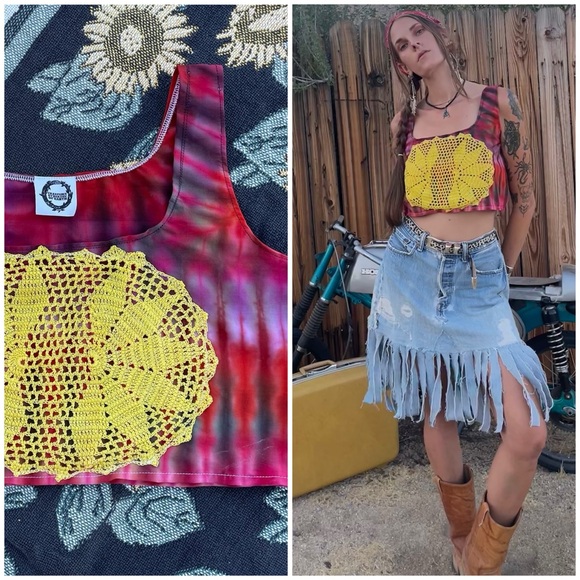 Handmade tie dye Dollie top - Picture 1 of 10